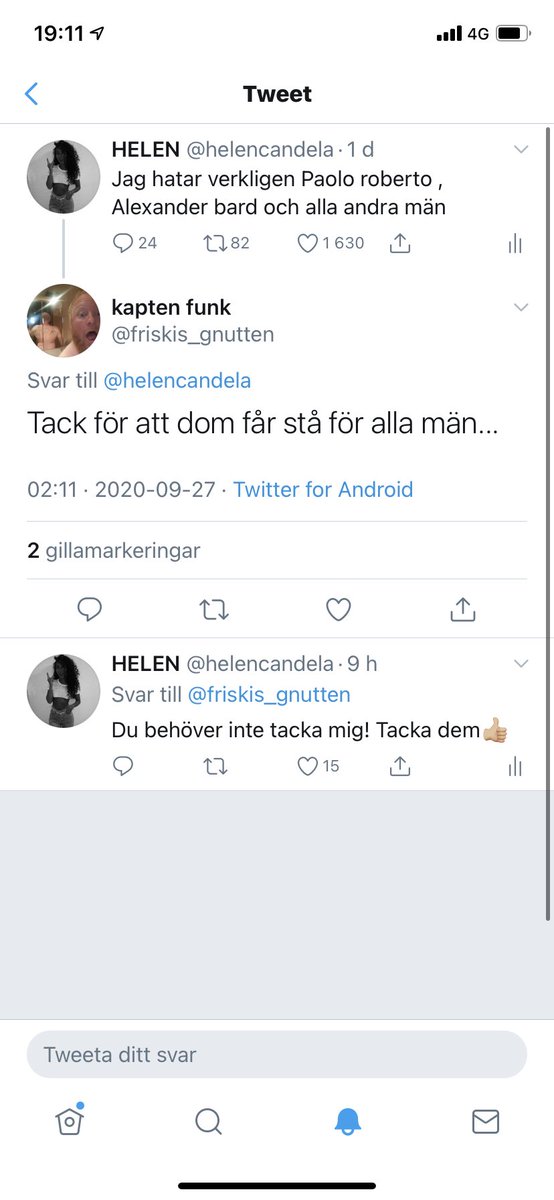 helencandela's tweet image. Jag må hata alla män men jag älskar fan kränkta män