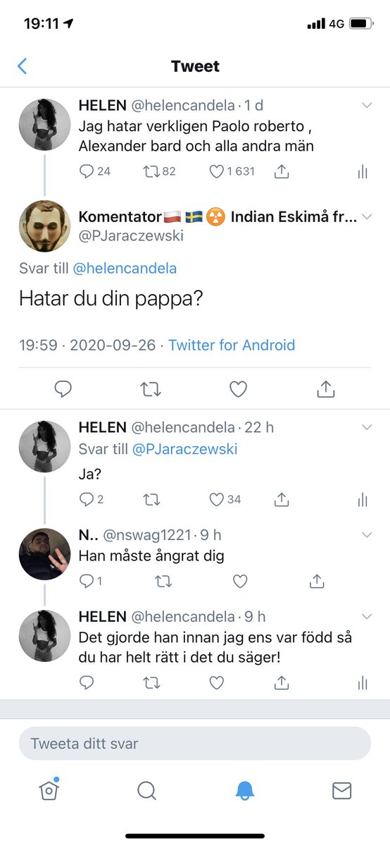helencandela's tweet image. Jag må hata alla män men jag älskar fan kränkta män
