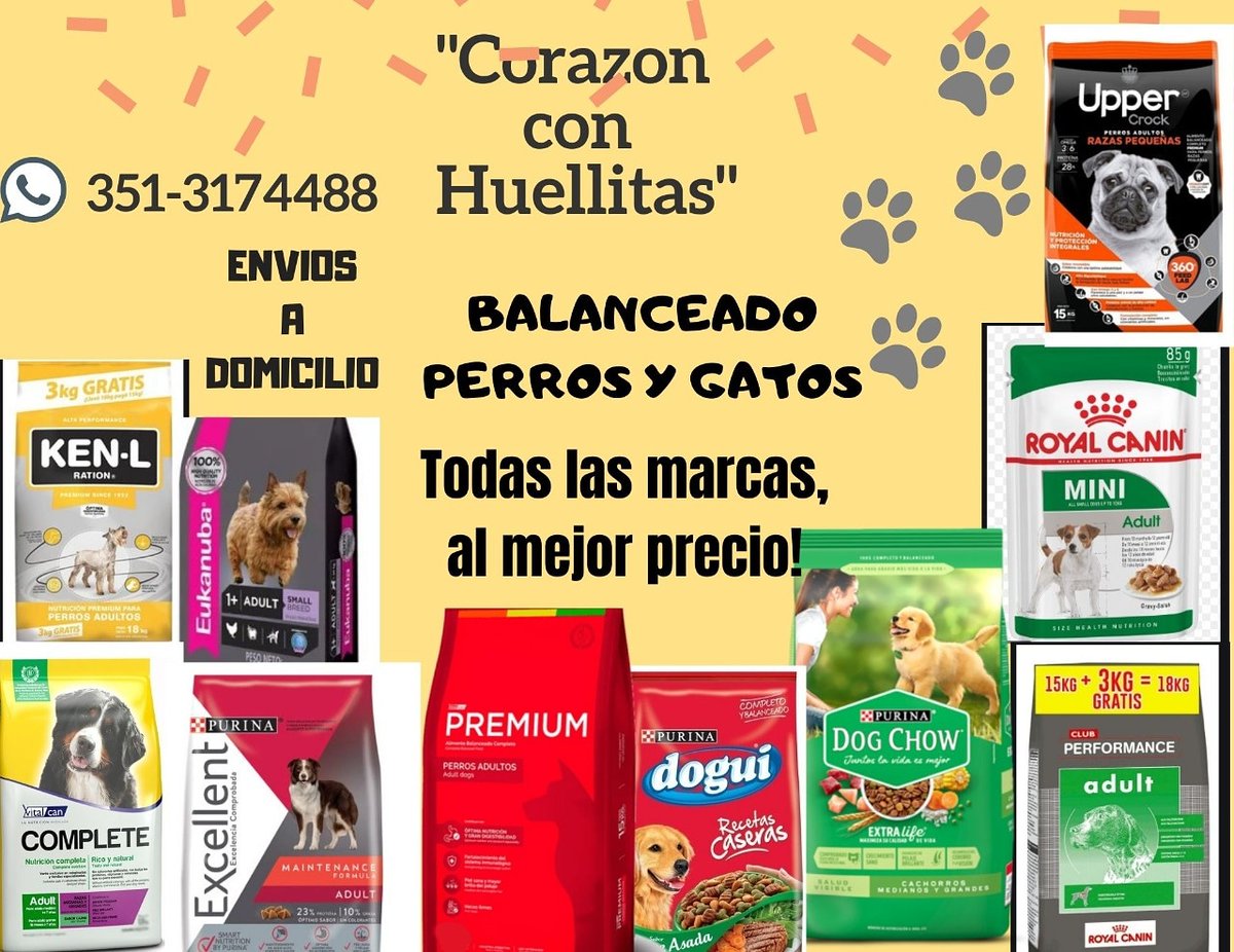 Buenas gente❗
Emprendimiento venta alimento balanceado para perros y gatos♥️✨
Envíos a domicilio sin cargo 🏠
Su cónsulta no molesta 🤗
Ayuden con RT🙏
Pueden seguirlos en IG @corazonconhuellitas promos increíbles😵 Gracias 🐾
 <a href="/NuevaCbaVENDE/">VivirEnNuevaCordobaVENDE</a> <a href="/VivirEnNuevaCba/">Vivir en Nueva Cba</a> <a href="/VivireNuevaCba/">VivirenNuevaCórdoba®</a>