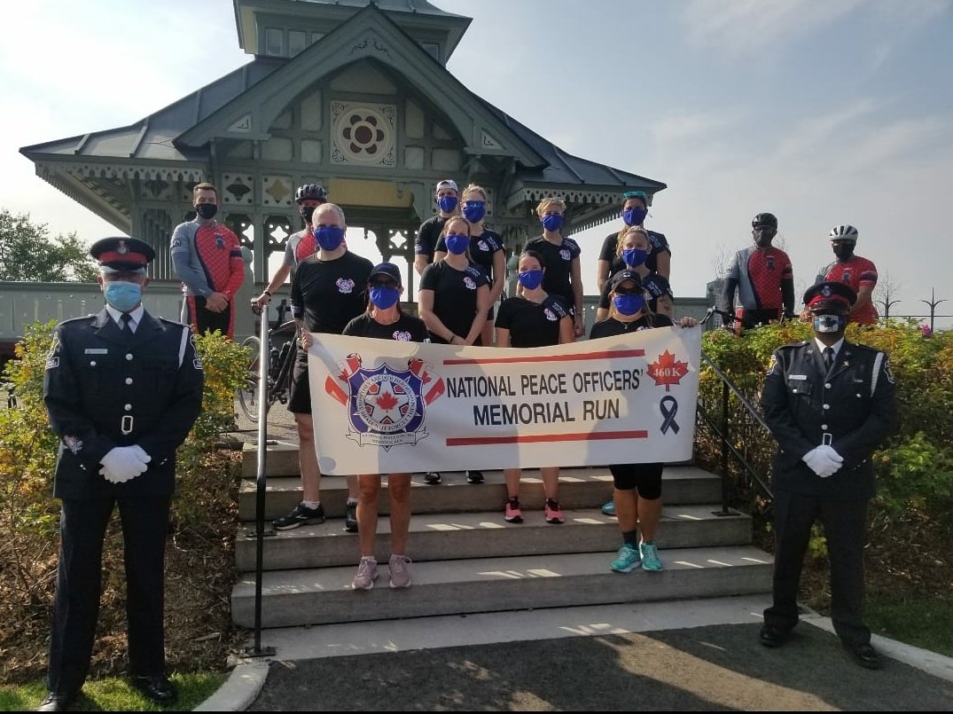OttawaPolice's tweet photo. Yesterday, Ottawa Police members joined police services across Canada in a scaled down annual event for the #RidetoRemember and #RunToRemember @460km, honouring police and peace officers killed in the line of duty. 
@SurvivorsLE @CPPOM https://t.co/jLlfNQJ49o