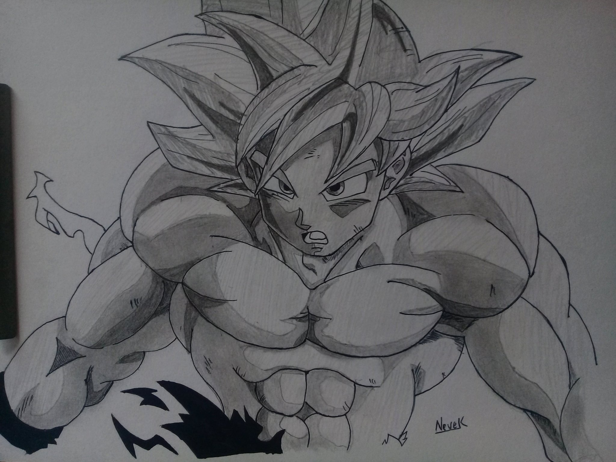 Como desenhar o Goku super sayajin 3 ultra instinct: How to draw:  Dragonball super 