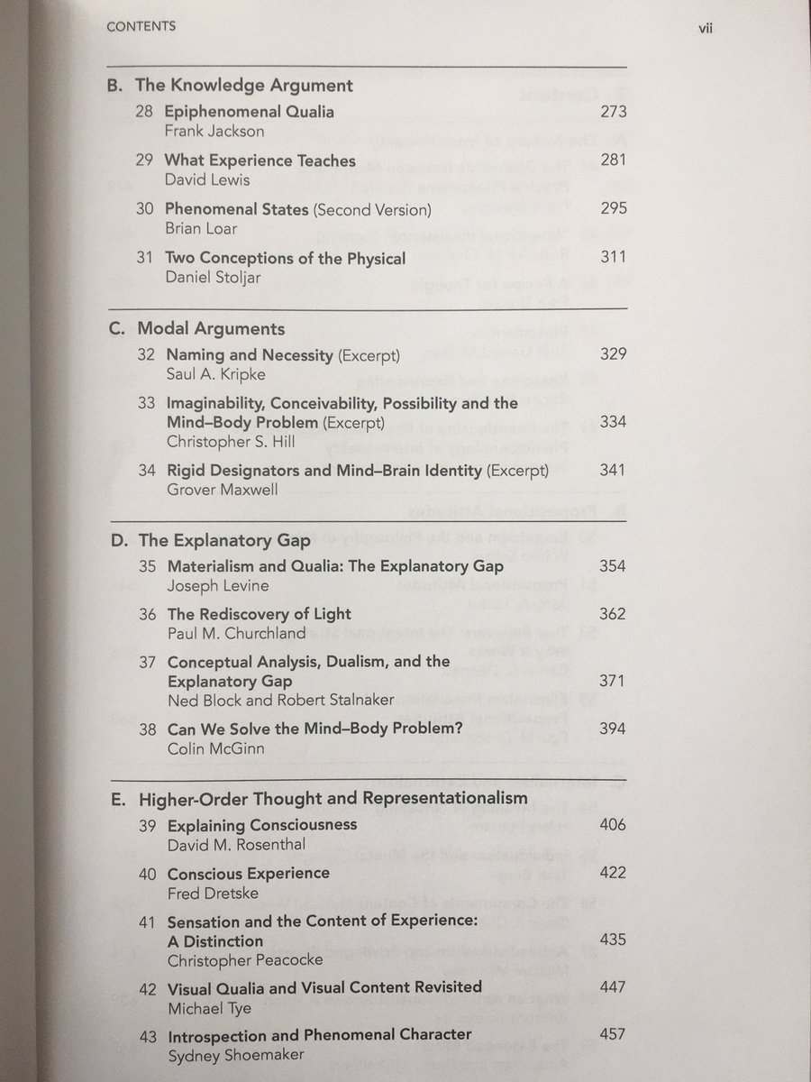 After 15 years, &amp; having done neuroscience &amp; computational research during this time, I am rereading this anthology of philosophy of mind papers. Organized &amp; each paper only few pages. If anyone else is interested, we could communicate reading via tweets or smoke signals or such.