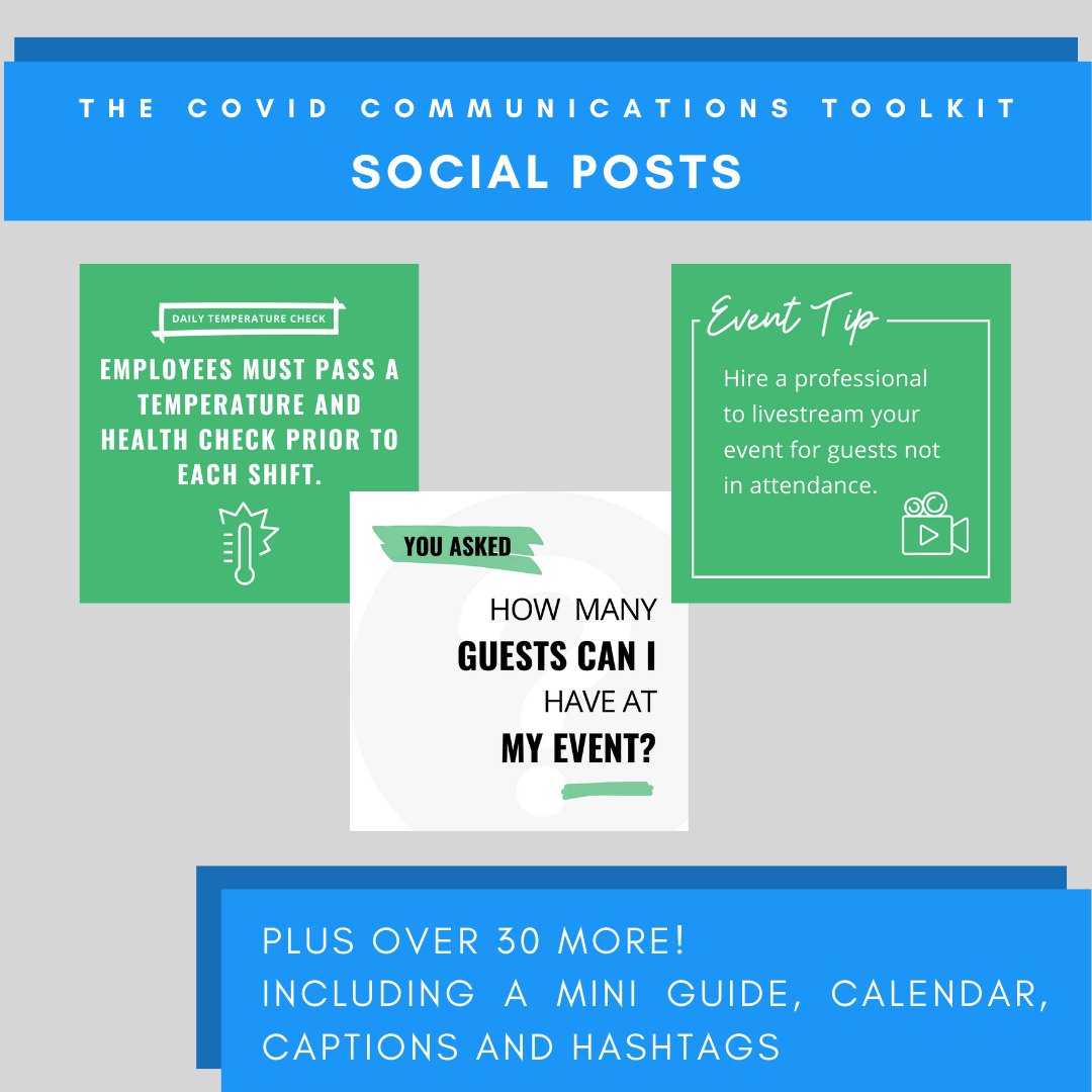 Over 30 social media posts (including graphics, captions and hashtags) are included in our COVID communications toolkit. We even include a calendar, so you can easily plan months of content and communicate your safety precautions to clients. Learn more: bit.ly/2A1ff7T