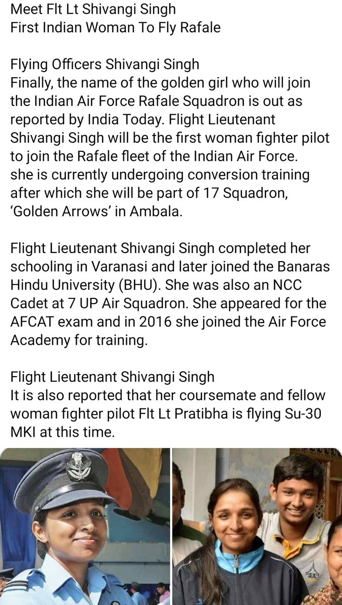 major_madhan's tweet photo. #indianairforce #trueinspriations #realheroines #womenpower #goldengirl #goldenarrow #rafalepowersindia https://t.co/Zs4Cays2jF