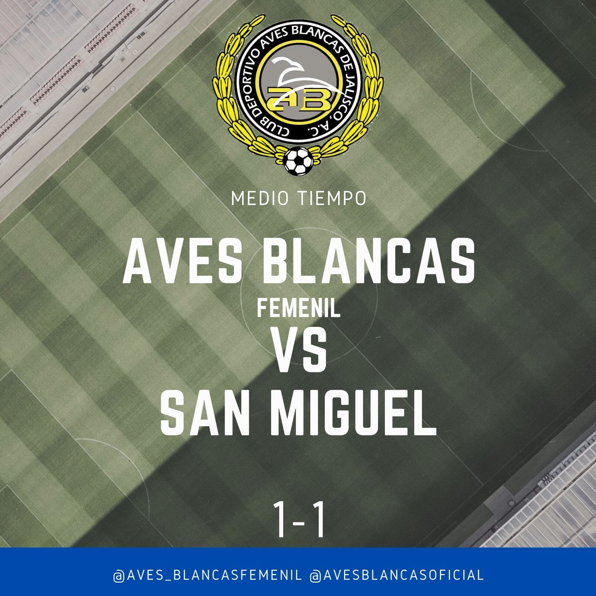 Sigue la transmisión en vivo del partido del equipo femenil a través de Instagram.
Al momento el marcador es: 
Aves Blancas vs San Miguel
1-1
instagram.com/aves_blancasfe…

#avesblancas #somosaves #volandoalto #avesblancasfemenil #tepatitlan