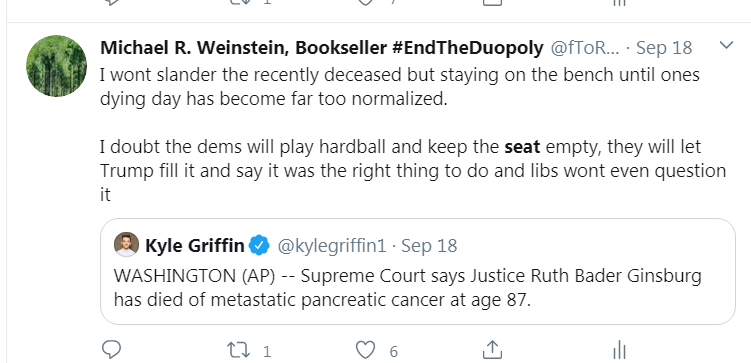 Michael R. Weinstein, Bookseller #EndTheOligarchy tweet media
