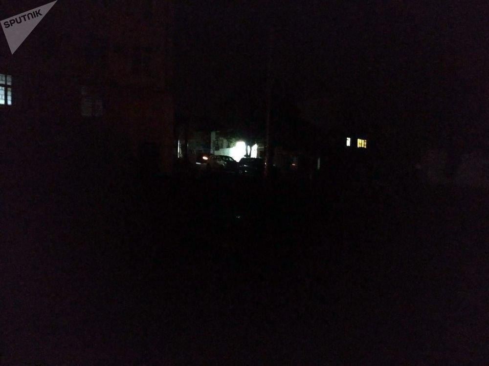 Sputnik Armenia published photos from one of the towns in Nagorno-Karabakh. There's almost a total blackout.