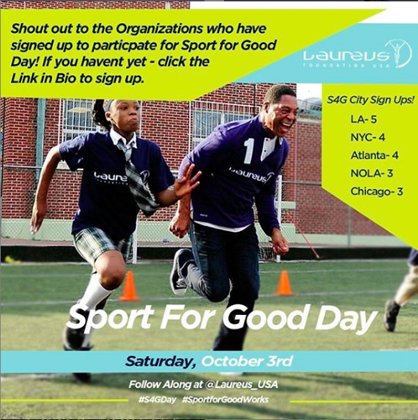 We are so excited to announce our participation in @LaureusSport Sport for Good Day! Check us out on @instagram live on October 3rd! Board Member, Earl Hagans, will share a bit about our programs. We are looking forward to connecting virtually with everyone!

#LaureusSportForGood