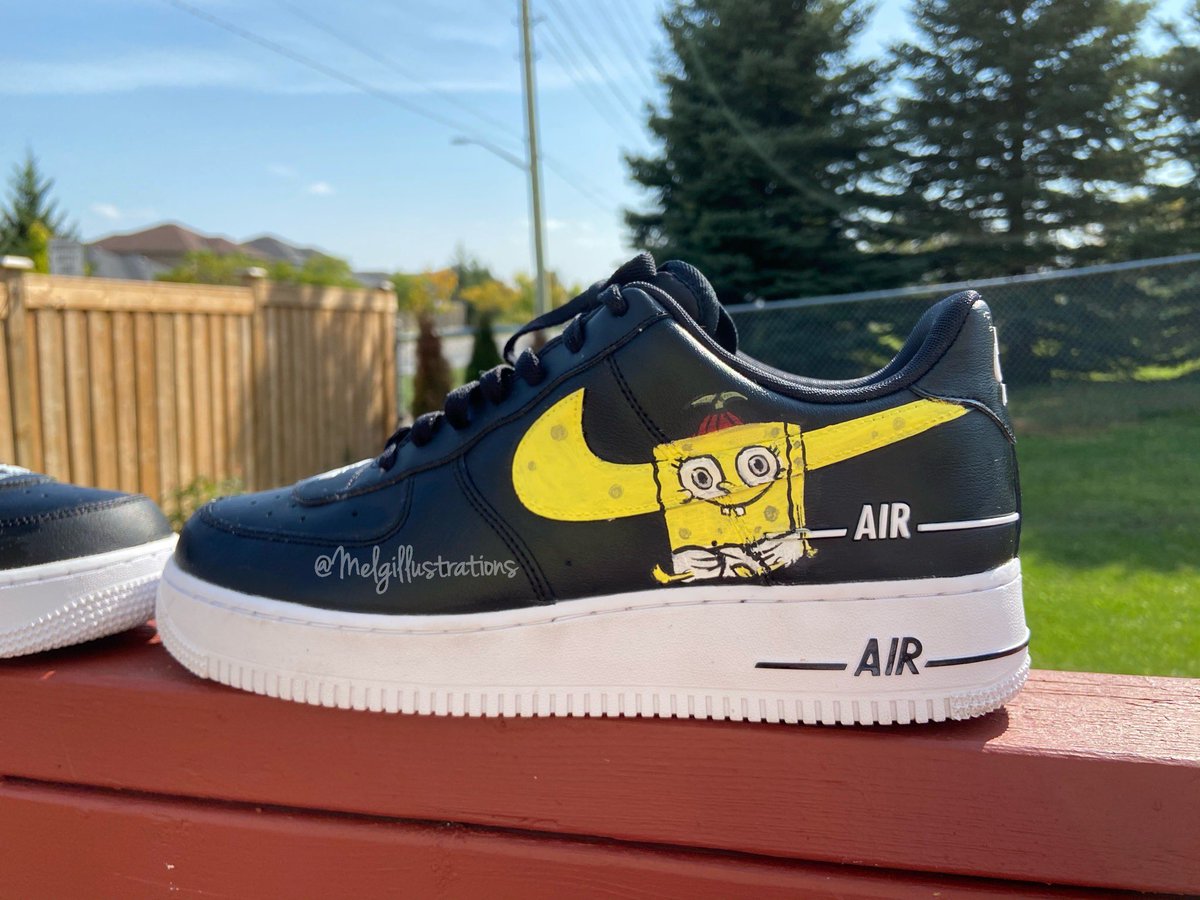 melgillustrate's tweet photo. Spongebob Custom AF1โS๐งฝ #customshoes #spongebob #customaf1s #art #artist https://t.co/B5RA9ySwkn