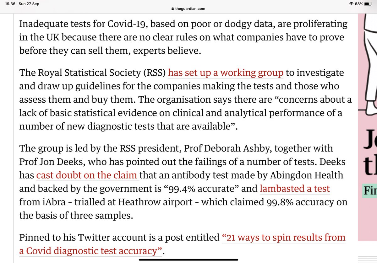 Please read and digest this before tweeting out articles about the latest wonder test.These are being driven by PR agents not science.We’re in enough trouble already.