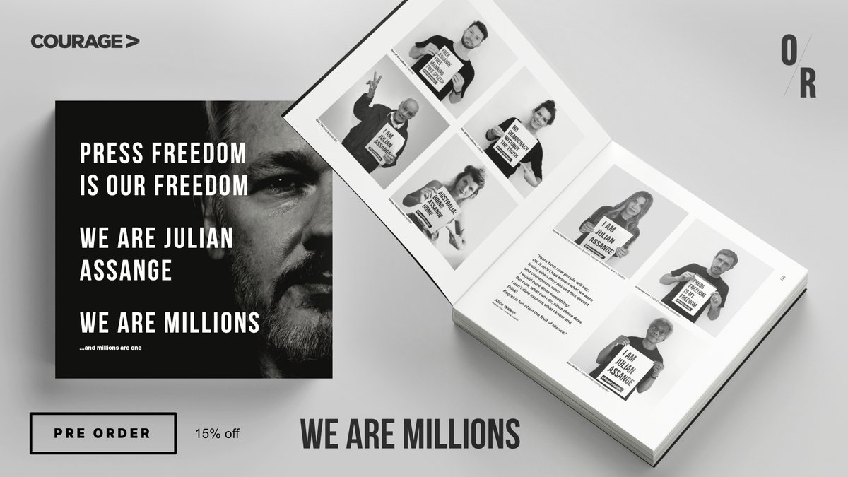wikileaks's tweet photo. New from @orbooks: Part of the Courage Foundation’s #WeAreMillions, an arts project demonstrating global support for WikiLeaks publisher Julian Assange 
PRE-ORDER NOW AND GET 15% OFF
https://t.co/ndnWbxJ4nY https://t.co/Y2f7RGoUGp