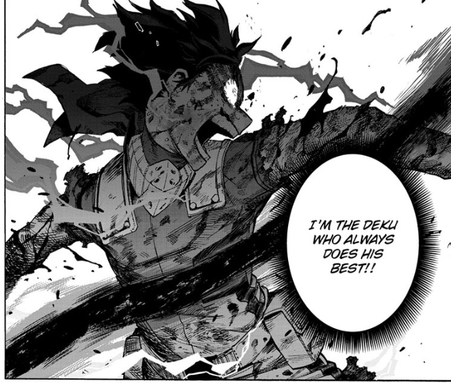And what's he saying about OFA exactly? It's cursed by its link to AFO in a multitude of ways, but what's the "Even if"? It's All Might's power, and did a lot of good in the world? It let Deku stand up for himself, and believe in his potential? It's his rival and friend's Quirk?