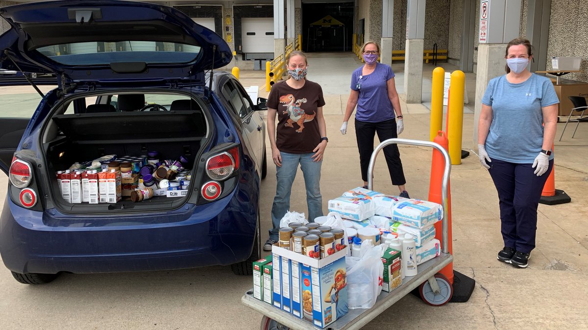 umichmedicine's tweet image. Thank you to everyone who brought donations today, on the last official day for our food and toiletry drive for @FoodGatherers! 

We&apos;ll keep collecting money til midnight tonight at foodgatherers.org/UM and announce a grand total soon!

#LookForTheHelpers #GoBlue