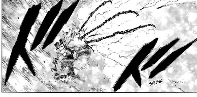 I think what AFO did here is pierce the attack through Shigaraki's body to hit Endeavor. If pain was understandably immobilising Shigaraki he might also carry some resistance to that, like how the vestiges of OFA can function through Shinsou's Brainwashing