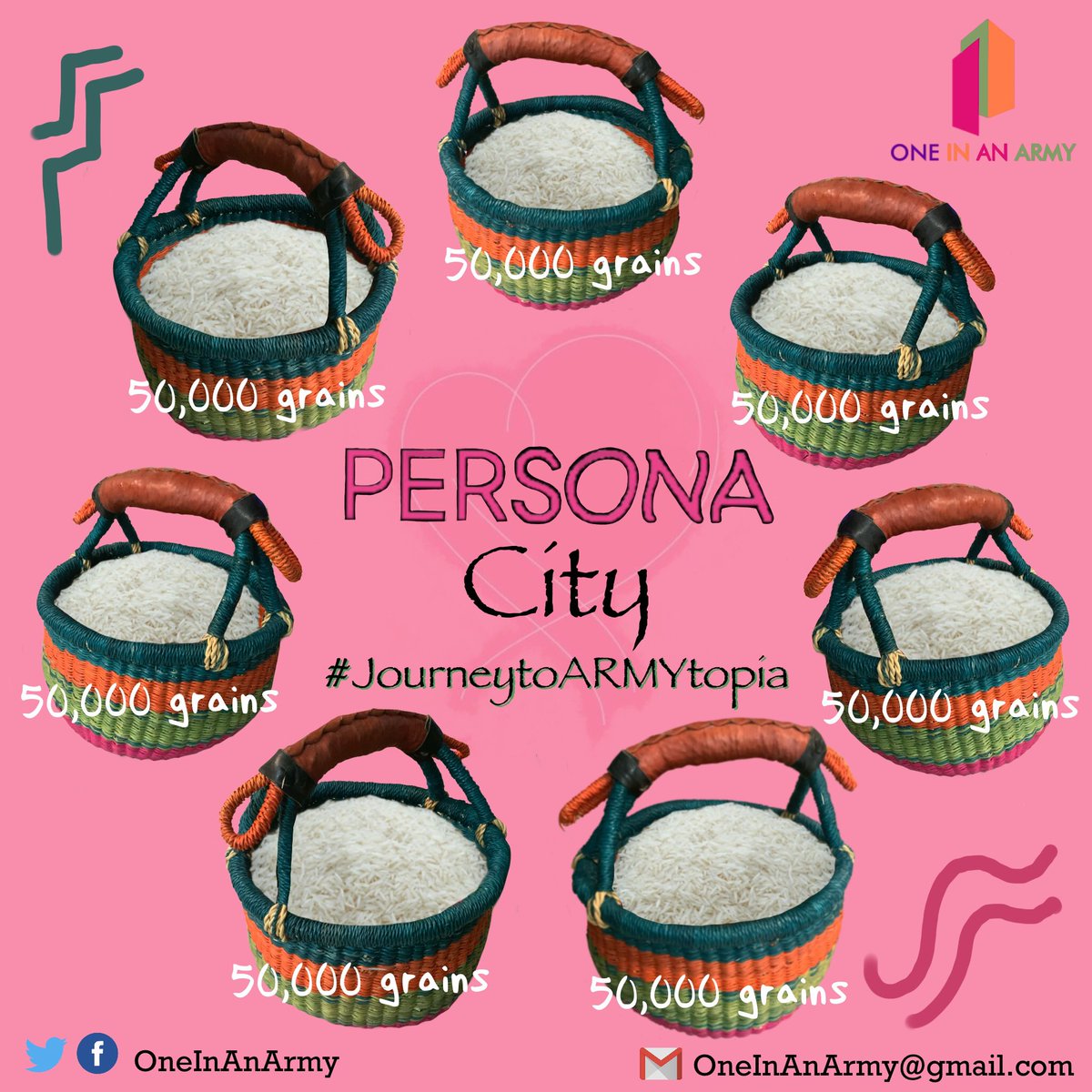  #JourneyToARMYtopia Part 1: CompletedWith ARMY’s help, BT21 has filled 7 baskets with rice (and enough rice to spare!) & can now take them to Persona-City to give them to the professors & get the missing page of their ARMYtopia travel book in return!What happens next?