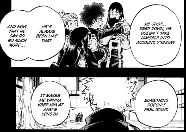 danger to save Deku. And the self-sacrificing nature Bakugo was always slightly scared of is finally something he can embody, bringing the pair closer to understanding each other