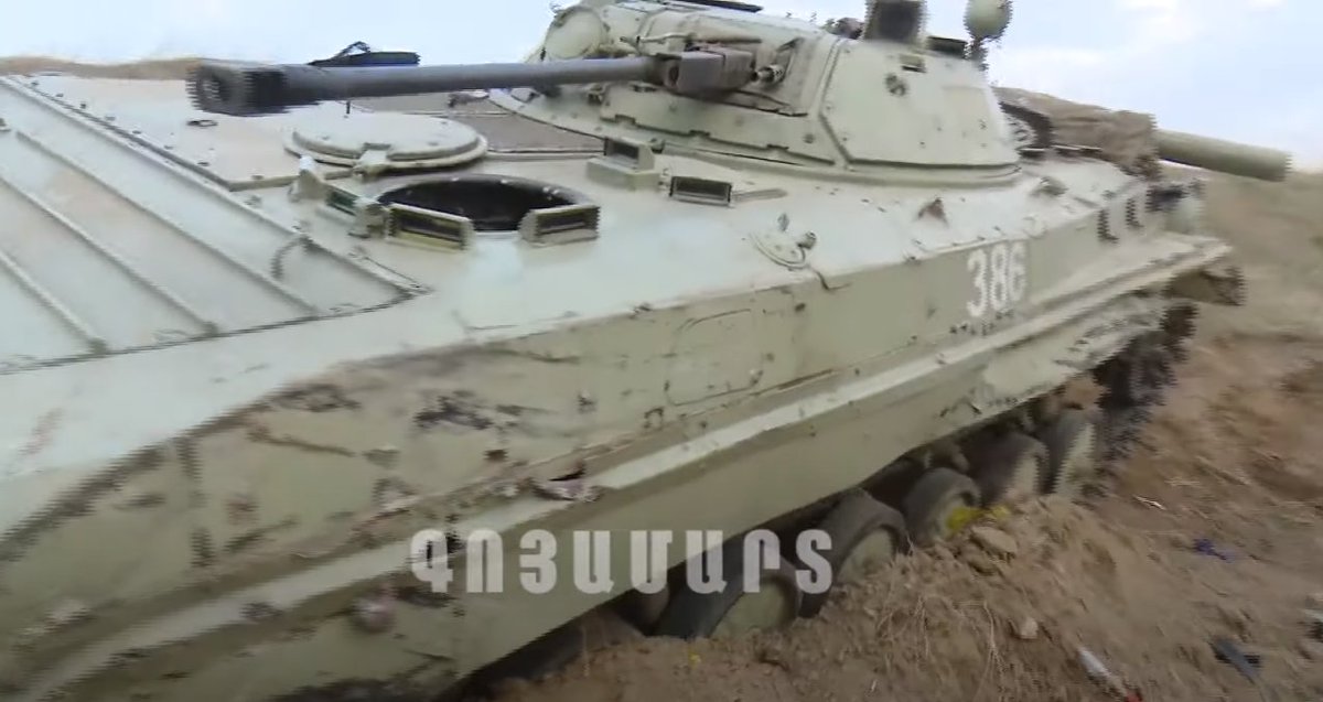 Azerbijani BMP-2s destroyed and captured by Armenia after clashes near the Line of Contact in Nagorno Karabakh earlier today.