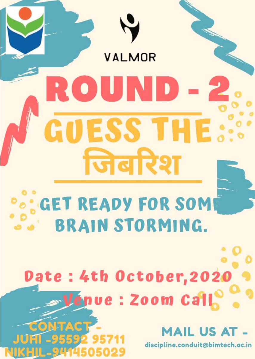 ValMorBimtech's tweet photo. Good at Guessing?
Then #Round2 awaits you..! 👋
After 'BollyFlix' just 'Guess the Gibberish'
#ValMorEvent #ComingSoon #StayTuned
#GuessTheGibberish https://t.co/P9PUZVQcRk