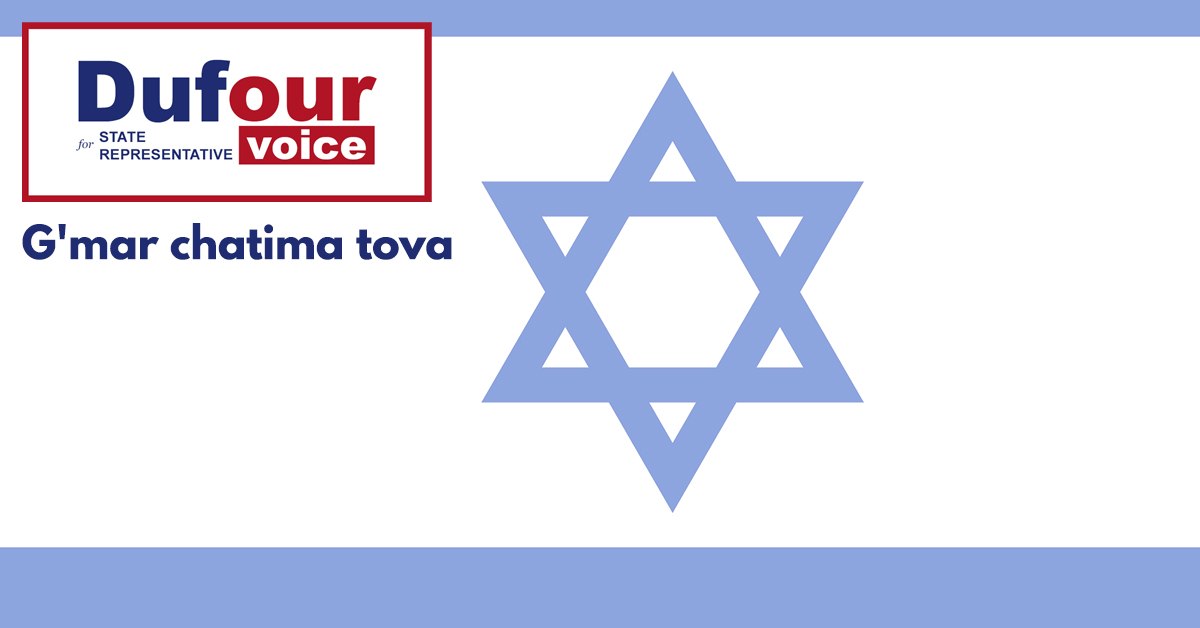 Jeff4Rep's tweet photo. G'mar chatima tova to our Jewish friends. https://t.co/z8BuWCXEfF
