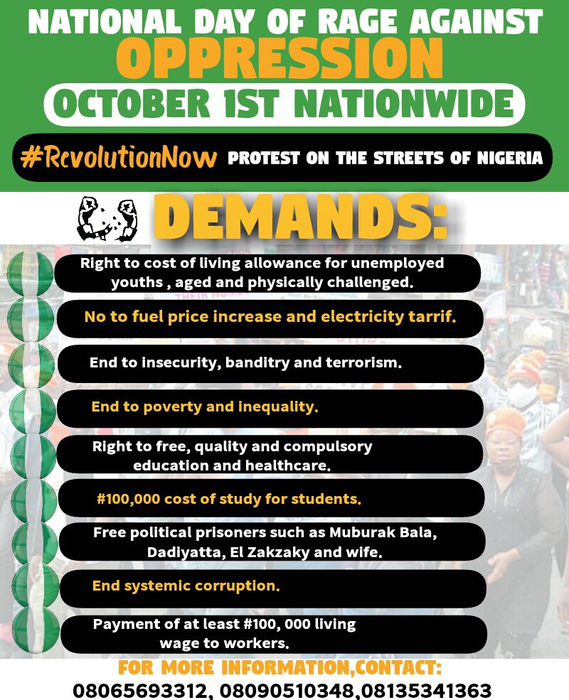 RevolutionNowNg's tweet photo. Meet, organize and be ready to resist dictatorship! DM your whatsapp number and location. Join #Oct1stProtest #RevolutionNow https://t.co/WS9ZgTZMLL https://t.co/k12zWinjbm