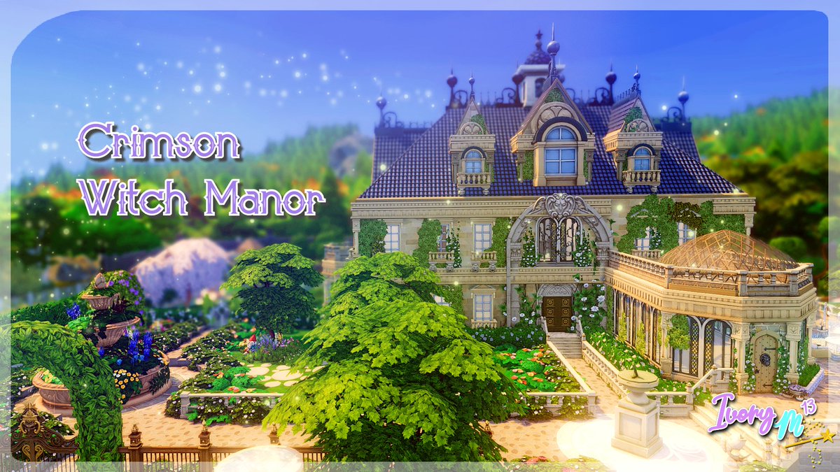 The 'CRIMSON WITCH MANOR' is finally on  @TheSims gallery (Ivorym13). This is the manor to go with my own Three Witches 10-Generation Legacy Challenge. More pics below.  #TheSims  #TS4  #ShowUsYourBuilds  #magic  #legacy  #challenge  #witch