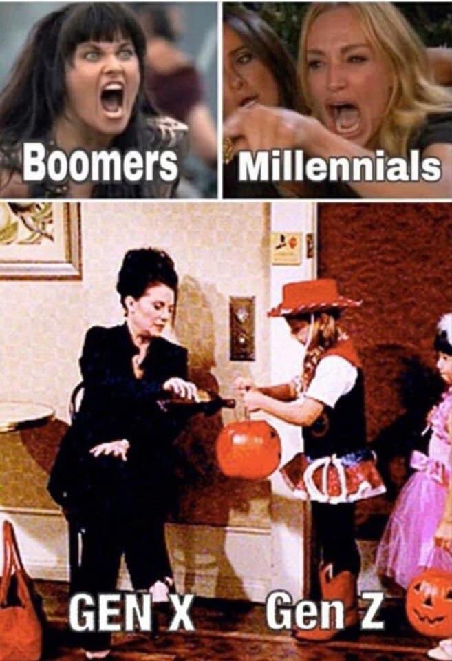 Finally a meme that totally represents me. I'm first year Gen X.
#bringmewine