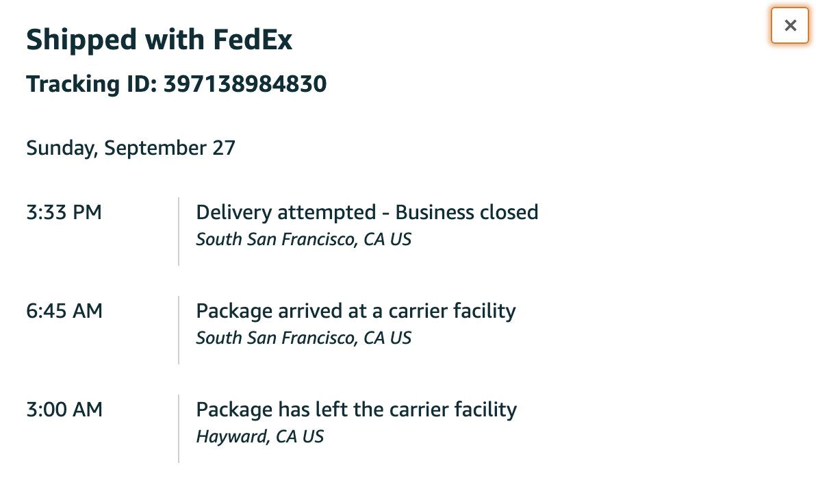 Hey <a href="/FedEx/">FedEx</a> what kind of power over space and time did you guys invent... I just got this notification for a delivery to my house at 1:30p for a failed delivery attempt *2 hours in the future* Impressive! How about a reason called 'Don't feel like it' instead