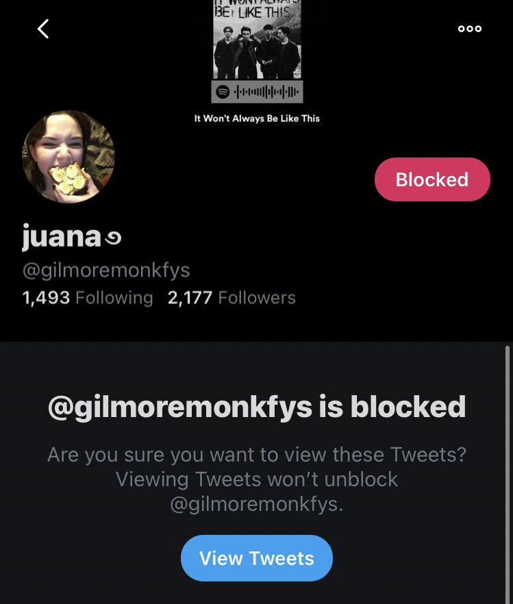 (unfollowed me when I ask her if she could unfollow a panphobic account) / @ gilmoremonkfys