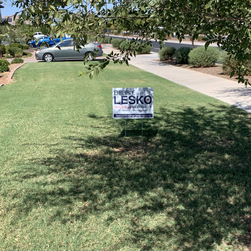 Christ0pherAZ's tweet image. I spent the afternoon talking with voters about our awesome LD21 candidates and passing out signs for @realDonaldTrump and @DebbieLesko!

The demand for signs was overwhelming, had random people driving by stop and ask for signs, voters are ready to #KeepArizonaRed! #LeadRight