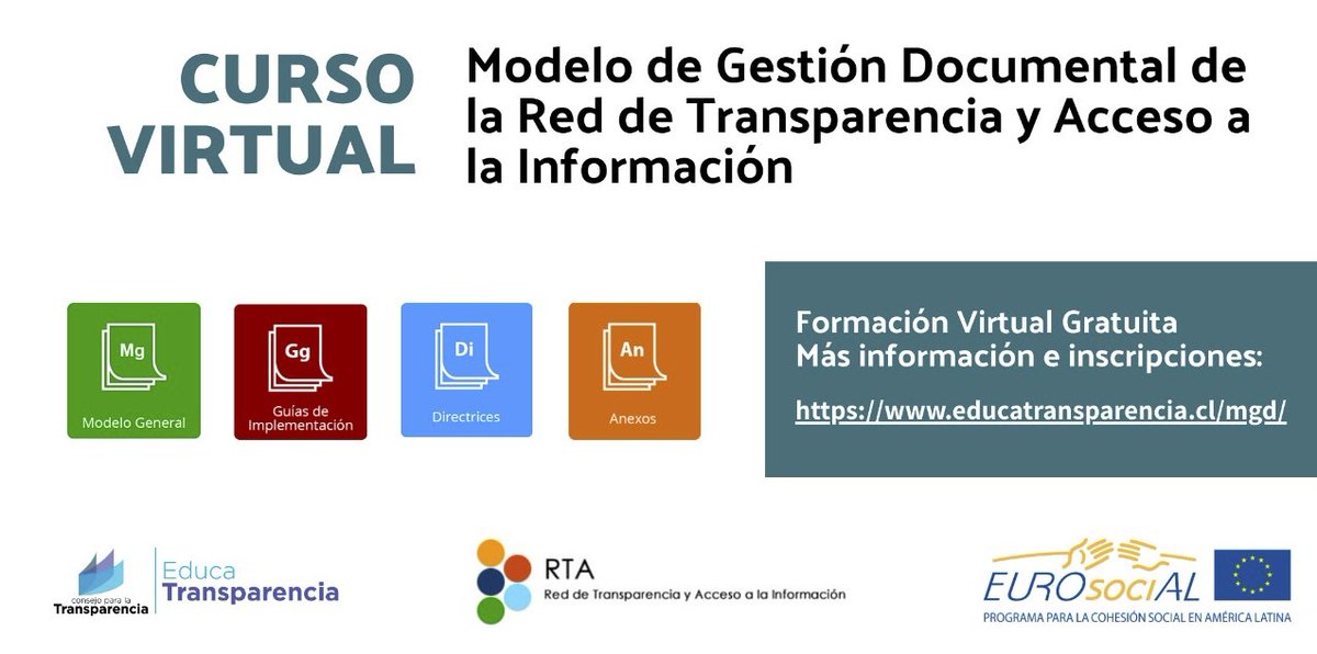 La Gestión Documental y Administración de Archivos son pilares fundamentales para fortalecer la #Transparencia y el #AccesoALaInformación.
 
Te invitamos al curso virtual gratuito del Modelo de Gestión Documental de la RTA.

🌎📚👇🏽 
Inscríbete aquí: bit.ly/3knIYt7