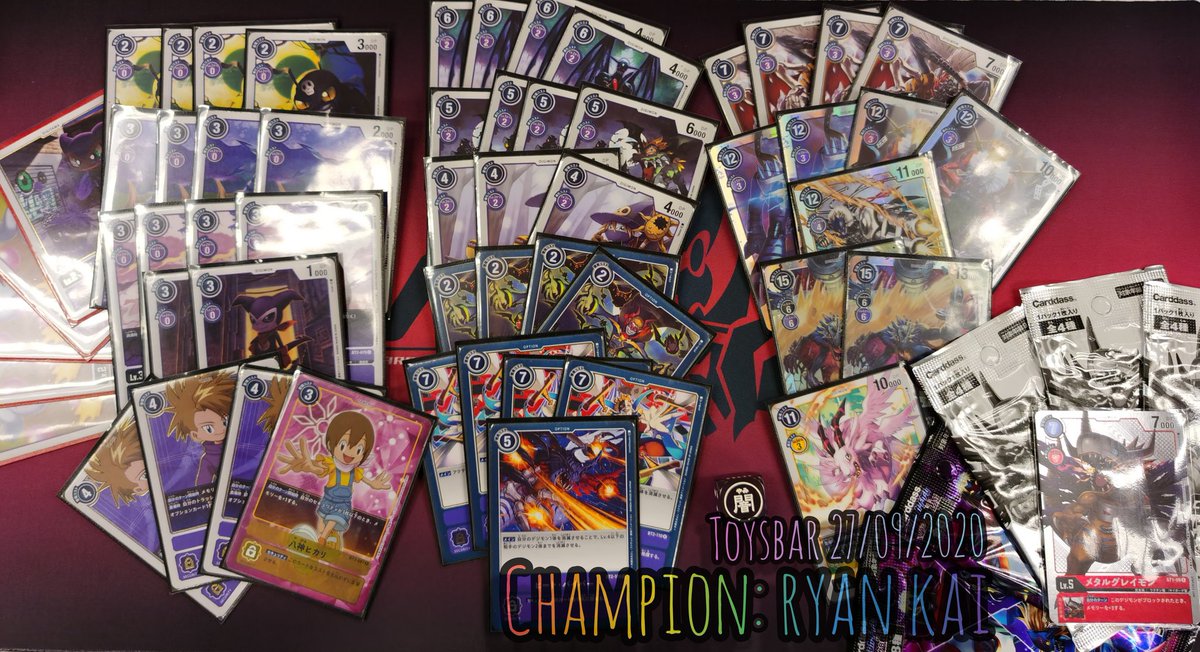 RyanKai1412's tweet image. Toysbar Digimon Tournament!! 27/09/2020

1st. Ryan Kai (No Money For Beelzemon) 
2nd. Eric Leow (Omega Blue) 
3rd. Ammar Hisyam (Purple Rush) 
4th. Davis Ng (Gabumon &amp;amp; Friends)

#Digimon #digimoncardgame #Cardass #Bandai #digimontcg #デジモン #toysbar #cdgronin #wcc