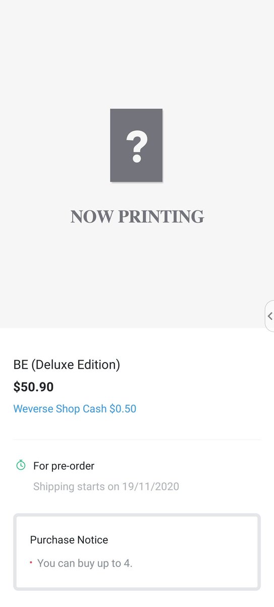 Weverse Shop USA- $50.90 + $14.99 shipping -+ tax if applicable- Limit 4- Folded posters- Counts for Billboards @BTS_twt