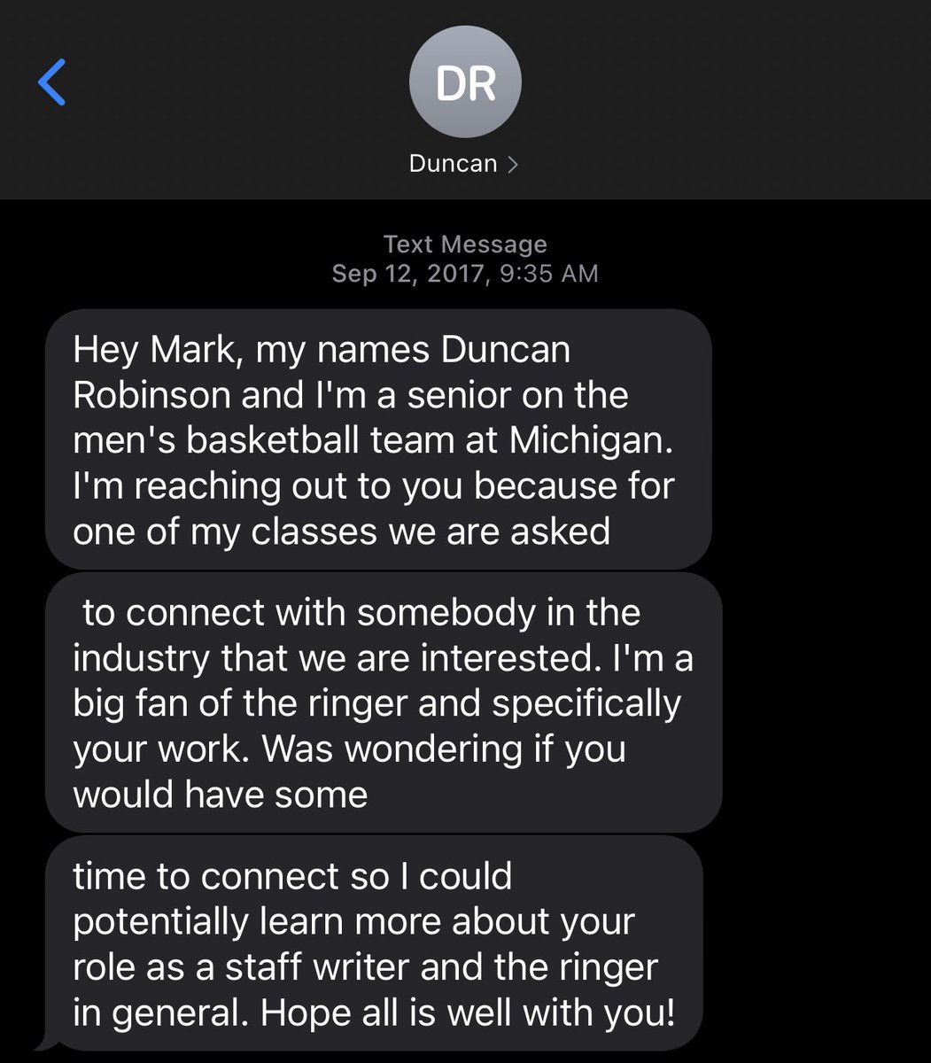 clubtrillion's tweet image. Got this text out of the blue 3 years ago. Hopped on the phone a couple days later and talked for an hour about getting into sports media because he thought his basketball career was winding down.

Three years later he's about to start in the NBA Finals. What a world.