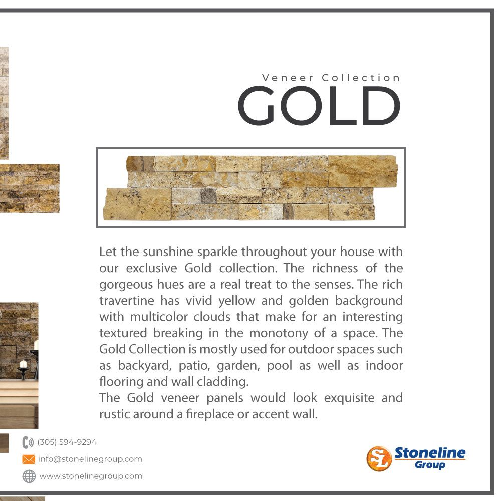 GroupStoneline's tweet photo. Let the sunshine sparkle throughout your house with our exclusive Gold collection. The richness of the gorgeous hues are a real treat to the senses. 
.
The Gold veneer panels would look exquisite and rustic around a fireplace or accent wall.
.
https://t.co/TkxNeYPHld https://t.co/u0EREN7xUo