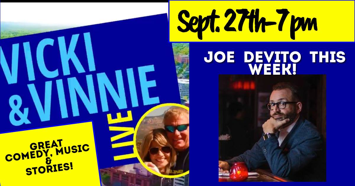 StressFactoryNJ's tweet photo. Only 1 hour until Vicki and @Vinnie_Brand Live featuring @JoeDeVitoComedy! Come and laugh with us!
Right over on our facebook page!
https://t.co/4ZGS6Iiw2s
#stressfactory #vickiandvinnielive #joedevito #livecomedy #livestreamedcomedy #standupcomedy #comedy #laugh https://t.co/u7NccyWe9k
