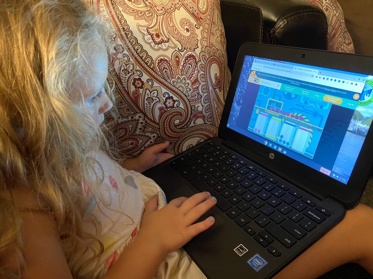 ErinFroehlich3's tweet photo. Proud and in awe of my kindergartener and her new skill set!! She is clicking and dragging like a pro. @chreagles @FCPS1News https://t.co/hA8ItvrFBj