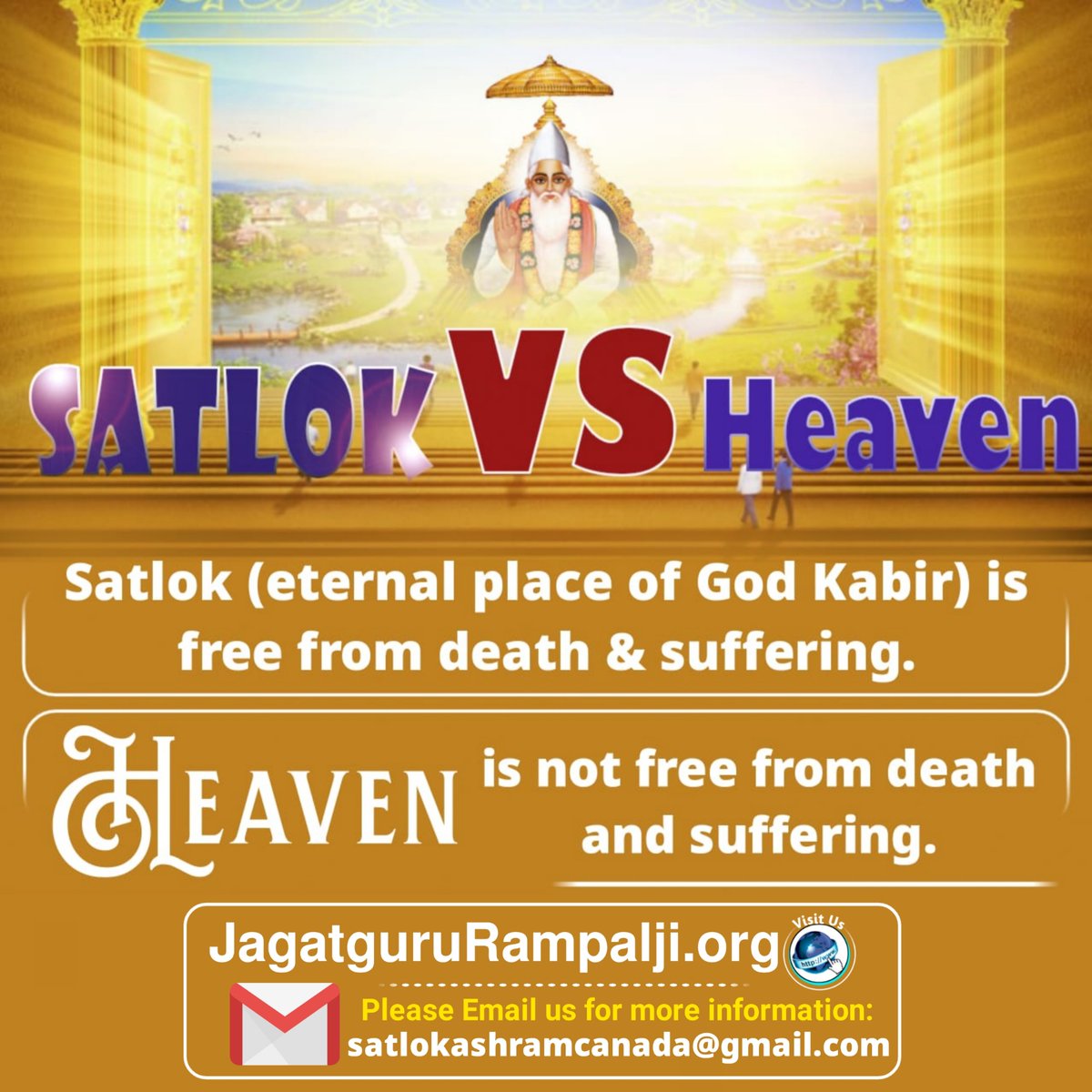 pushpinder0311's tweet photo. #WWEClash
After going to Satlok (Eternal Place), a soul obtains an immortal body. One never dies in Satlok. All souls live happily with their father, eternal God Kabir.
- Saint Rampal Ji Maharaj https://t.co/zujlA0AbDh