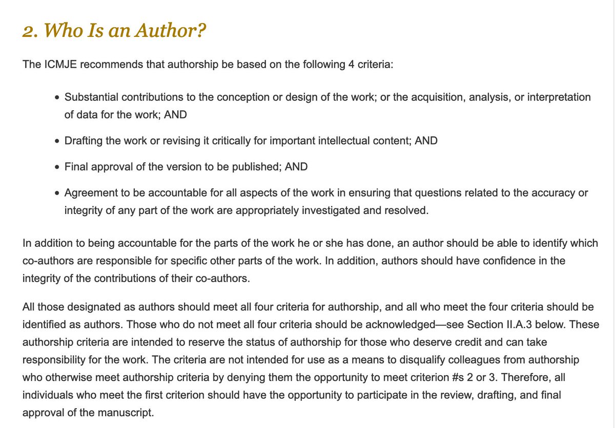 Guidelines on authorship are very clear. For example, the International Committee of Medical Journal Editors (ICMJE) recommends authorship be based on 4 criteria. All should meet all 4 criteria, and all who meet the 4 should be identified as authors.  http://icmje.org/recommendations/browse/roles-and-responsibilities/defining-the-role-of-authors-and-contributors.html 3/9