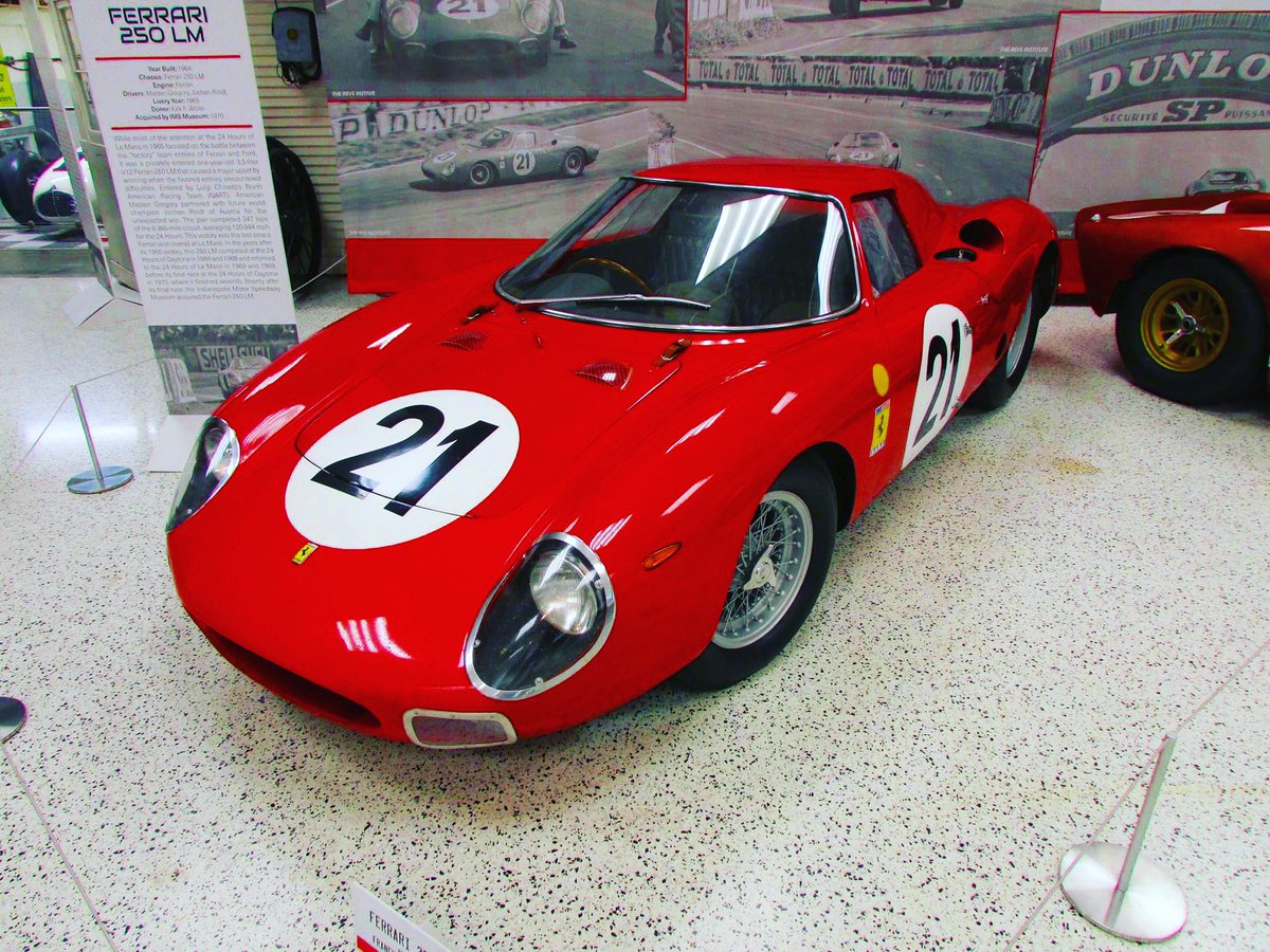 A Ferrari 250 LM on display at the Indianapolis Motor Speedway Museum. 

#ferrari #car #photooftheday #photo #cars #picture #pictures #PictureOfTheDay #indiana #Indianapolis #classiccar #museum #Museums #racecar #cool #supercar  #rarecar #blog #Bloggers #blogger #travelblog