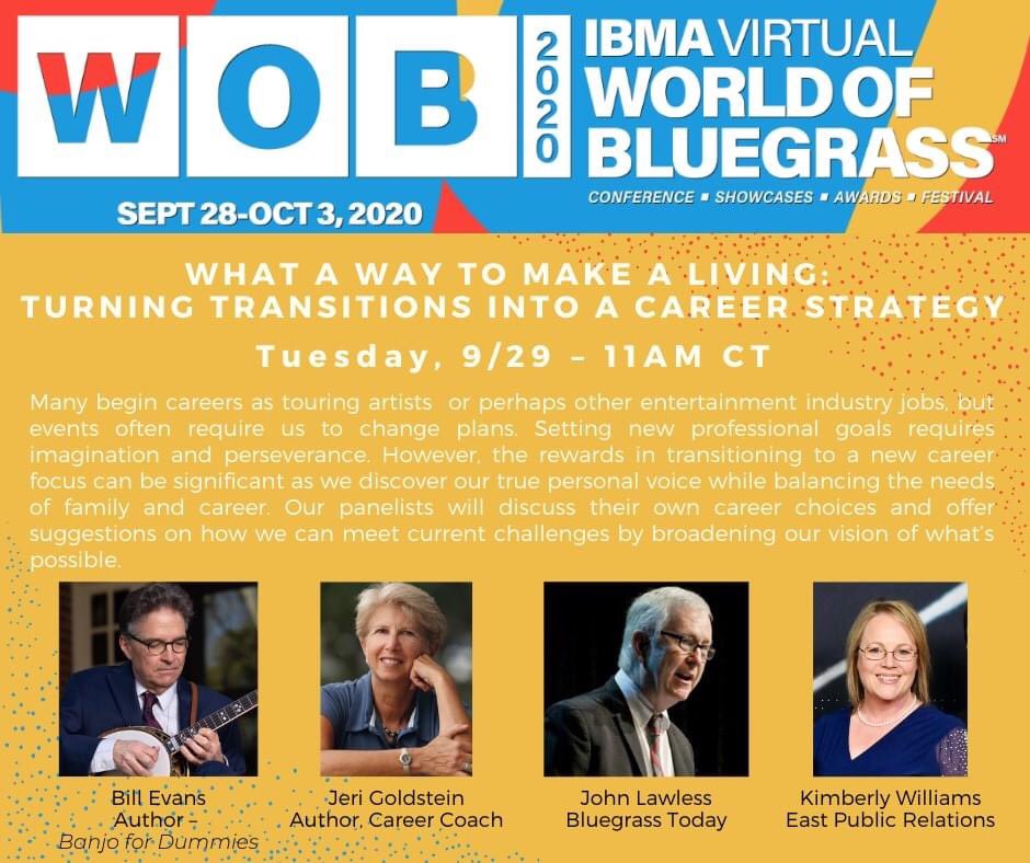 Join us for an encouraging and inspiring panel discussion on 9/29 @ 11am ET - <a href="/IntlBluegrass/">IBMA</a> #WorldofBluegrass  <a href="/acutab/">John Lawless</a> <a href="/BillEvansBanjo/">Bill Evans</a> @JeriGoldstein