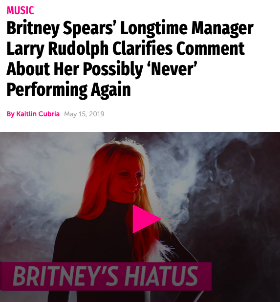 Larry then tried to clarify his comments saying he is "not sure if or when she will ever want to perform." Doesn't that sounds like something a manager should know before speaking on the matter?  #FreeBritney