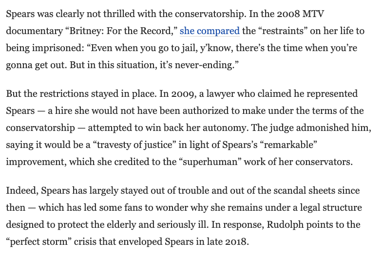 Then in an interview with the Washington Post, Larry defended the conservatorship saying it's "not a jail." What happened to him "not being allowed" to speak about it?  #FreeBritney