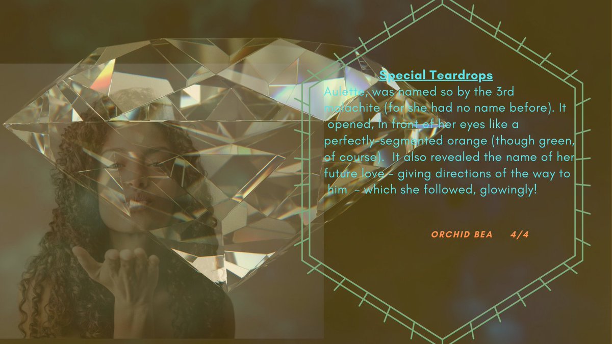 OrchidBea1's tweet image. 📚Special Teardrops

#BraveWrite
#PromptWords: 24/9 - 27/9/20
[#teardrop #spindle #malachite #auburn ]
#ChildhoodCancerAwarenessMonth 🎗️

#WritingCommunity #Writers #Writing #Thoughts #fun
#fantasy #surrealism #dreams #diamonds #mystery
#poetrycommunity #love #women #empowerment