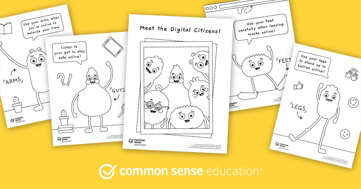 Elementary school teachers, have you met the Digital Citizens? They're a colorful cast of characters that help young students build positive digital habits through songs. Find their new songs and coloring book through this lesson! 
bit.ly/3i7SW0g #K12 #digcit
