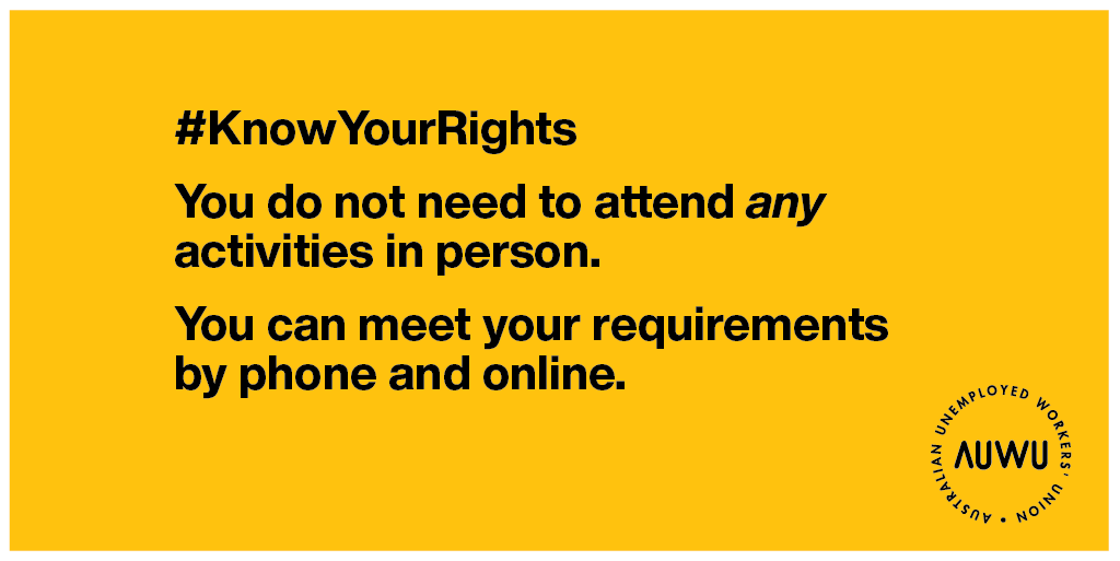 You don't have to do any 'mutual' obligations activities in person. All appointments and Annual Activity Requirements must be available online or over the phone.  #KnowYourRights