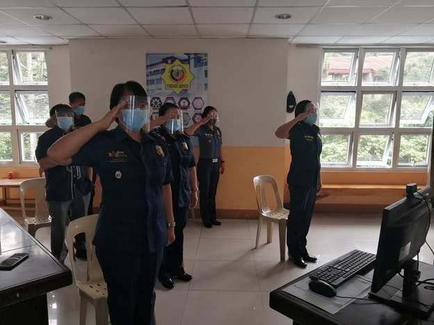 baguiocrimelab's tweet photo. Baguio CCLO personnel led by PLTCOL VIVIAN M ABOGADA City Chief, participated in the virtual Monday Flag Raising Ceremony at the PNP NHQ through PNP FB live broadcast. https://t.co/VRi1dYgcS7