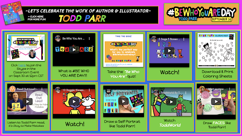 A Very Special #BeWhoYouAreDay With @toddparr Choice Board! 

Thank you <a href="/heatherjfox/">Heather Fox</a> for creating such a fun and special place for our kids to go this week. 

 buff.ly/3kPnwO7 #futurereadylibs #tlchat #iowatl #edchat #ISTElib #kidlit #kidlitart #vanmeter