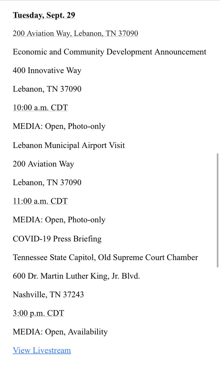 tndogandpony's tweet photo. Lee in Knoxville and Anderson County tomorrow. Presser Tuesday. Then nada. https://t.co/LhRk3nOunX