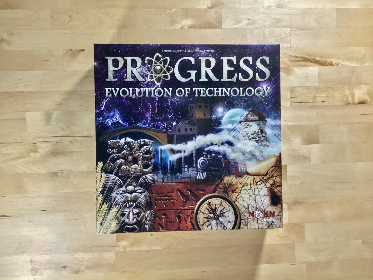 Progress: Evolution in TechnologyBring a civilization from early antiquity and learn various technologies, moving progressively to the Middle Ages, the Industrial Revolution, and Modern Times and ending with today's Internet or Social Welfare. @BoardAndDice