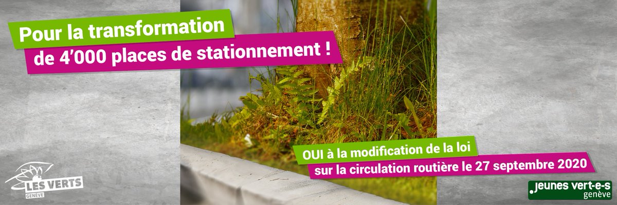 JVertEs_Ge's tweet photo. ✅🌳 Le 27 septembre, OUI à la transformation de 4'000 places de stationnement en ville !

Pour avoir plus de nature, de sécurité et de convivialité ! #NewCover #polCH #27sept #Geneve #NatureEnVille https://t.co/HvORES4IxV